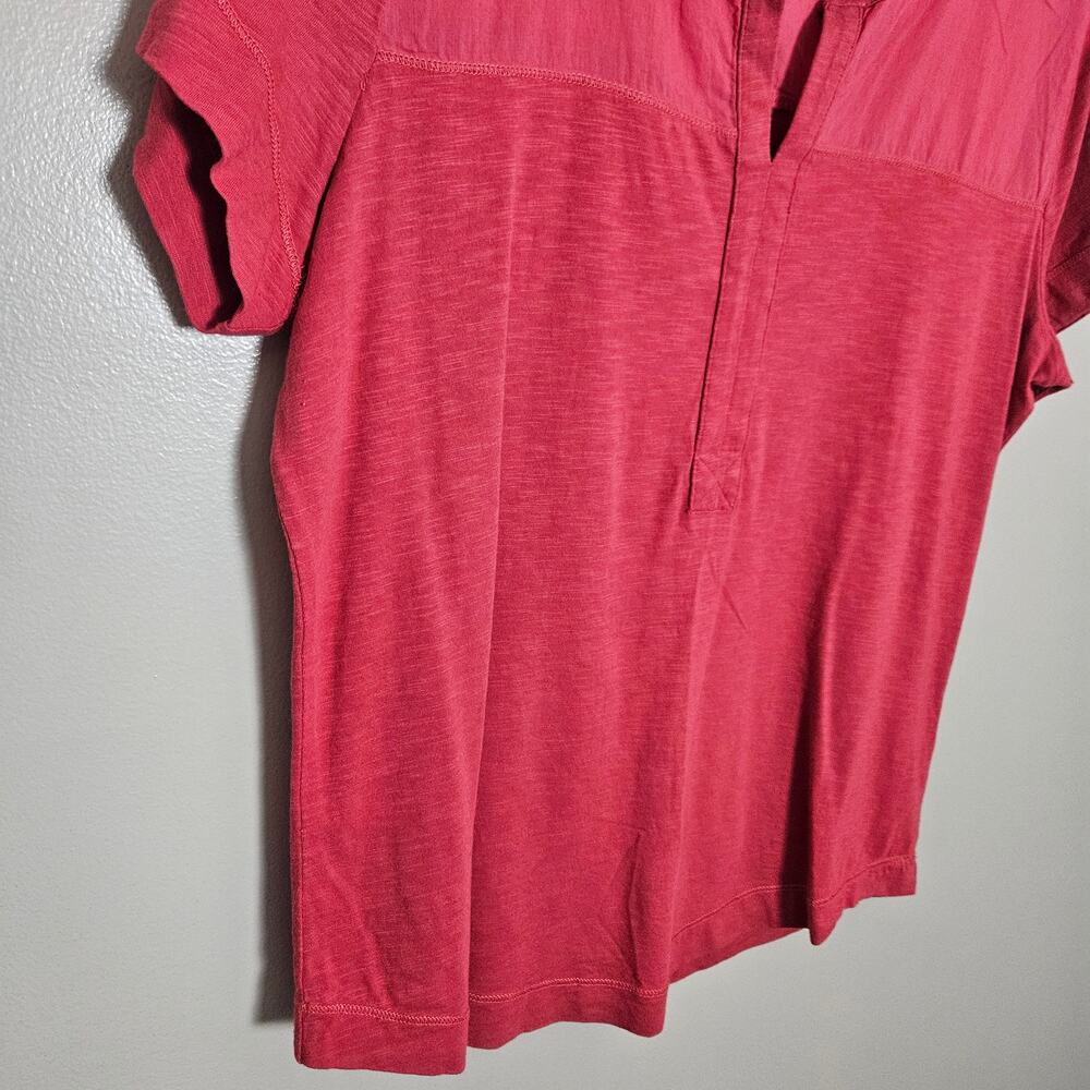 Lauren by Ralph Lauren Short Sleeve Split Neck Top Sz Large - Picture 4 of 11
